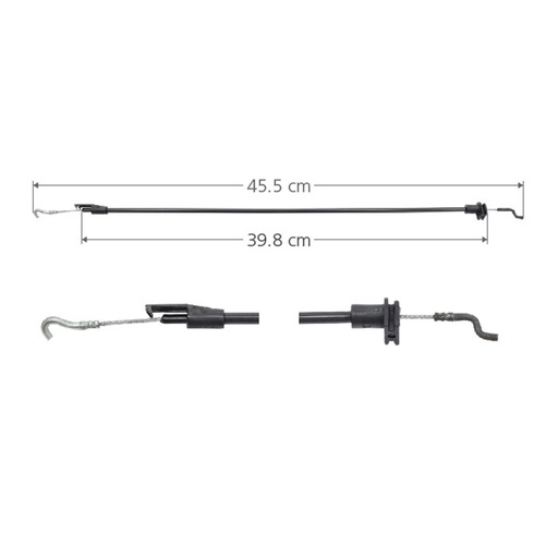 [184-96486] CHICOTE CERRADURA VW POINTER 06-10  2/4 PUERTAS 48 CM HUSHAN Derecho/Izquierdo Delantera  