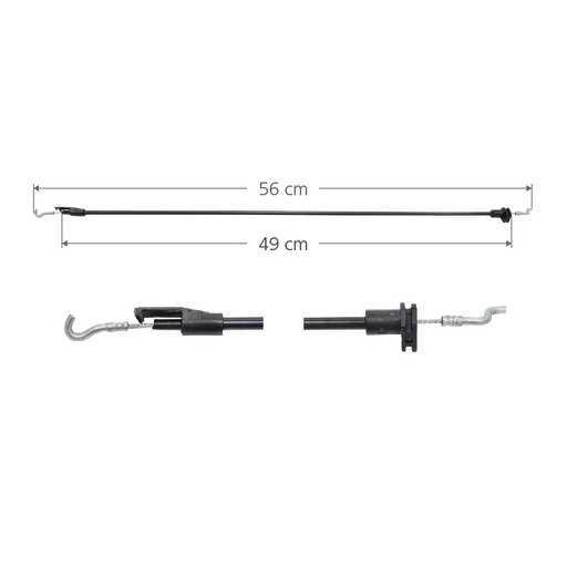 [184-96497] CHICOTE CERRADURA VW CROSSFOX 07-09/LUPO 04-09/SPORTVAN 07-09  56 CM Derecho/Izquierdo Delantera  