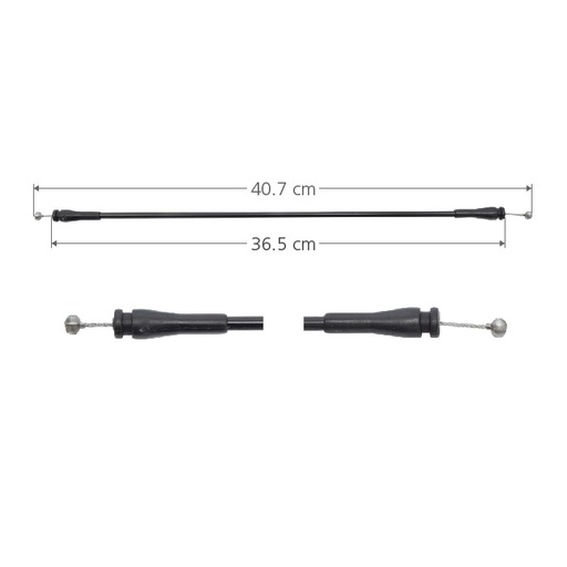 [184-96512] CHICOTE CERRADURA FD ECONOLINE 92-08  40.7CM CORTO HUSHAN Derecho Trasera Puerta lateral abatible 