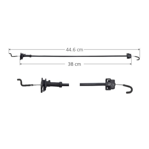 [184-96529] CHICOTE CERRADURA CV CORSA 00-08/TORNADO 04-11  44.6CM HUSHAN Derecho/Izquierdo Delantera  