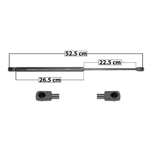 [004-1208-00] AMORTIGUADOR 5TA PUERTA FD ECOSPORT 04-12  52.5 26.5 22.5 ENTRADA TIPO 9 ENTRADA 2 TIPO 9 370 18.7 8.48 430 21.73 9.86 SPART 7142    