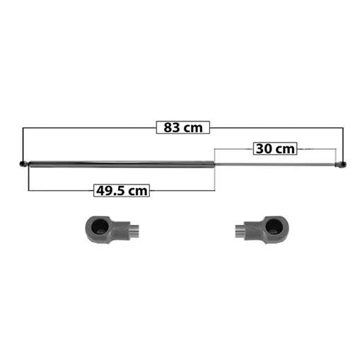 [004-2602-01] AMORTIGUADOR 5TA PUERTA RN KANGOO 4 PTAS MINI PASSENGER VAN 08-18  83 49.5 30 ENTRADA TIPO 1 ENTRADA 2 TIPO 1 580 130.39 59.14 640 143.88 65.26 SPART Derecho/Izquierdo   