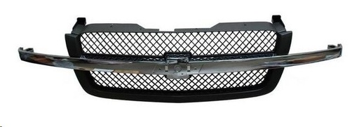 [204-0639-03] PARRILLA CV SILVERADO 03-07 LINEA ANTERIOR NEGRA MATE C/MOLDURA CROMADA 1500/2500/Z71 V8 8 CILINDROS 4.8/5.3/5.7L 2/4 PUERTAS