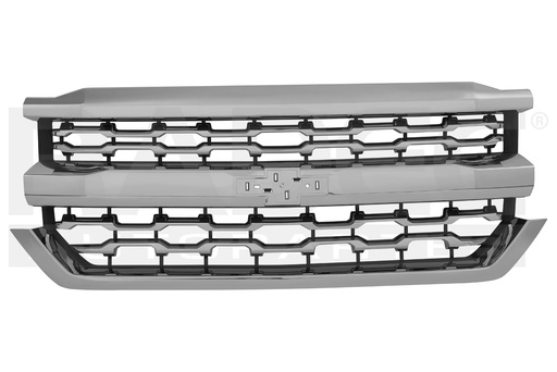 [204-0639-16] PARRILLA CV SILVERADO 16-18 CROMADA PANAL CUSTOM/LS/LT/LTZ V8 8 CILINDROS 4.3/5.3L 2/4 PUERTAS