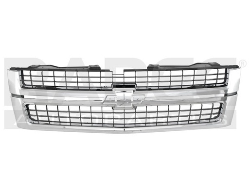[204-0643-04] PARRILLA CV SILVERADO 07-10 (U.S.A) LINEA NUEVA CROMADA COMPLETA 2500/3500 V8 8 CILINDROS 4.8/5.3/6.6L 2/4 PUERTAS