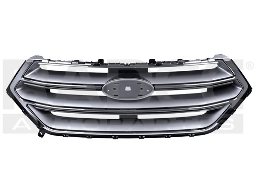 [204-1242-06] PARRILLA FD EDGE 15-18 PLATEADA C/MOLDURAS CROMADAS S/HOYO P/CAMARA GRIS TITANIUM/SEL/SE