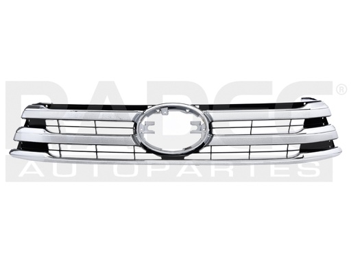 [204-3007-12] PARRILLA TY HILUX 16-23 LINEA ANTERIOR NEGRA BRILLANTE C/MOLDURAS CROMADAS 4X2/4X4/SR/BASE L4 4 CILINDROS 2.7/2.8L 4 PUERTAS
