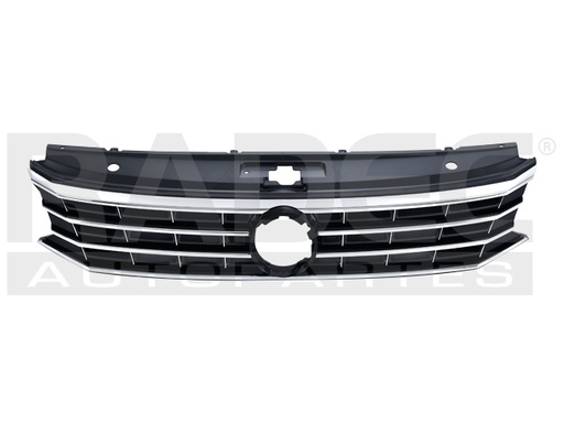 [204-3114-10] PARRILLA VW PASSAT 16-19 NEGRA BRILLANTE C/MODURAS CROMADAS