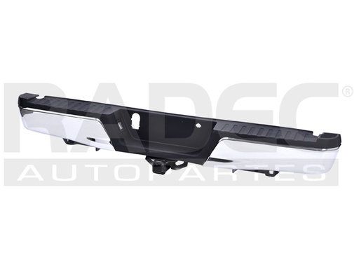 [206-1215-14] DEFENSA TRASERA FD F-150 15-20 C/HOYO P/TIRON S/HOYO P/SENSOR CROMADA