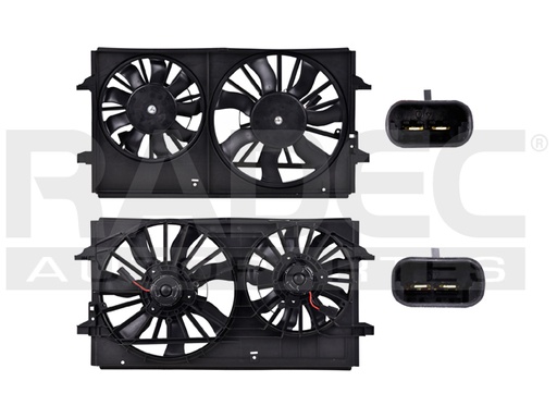 [218-0630-01] MOTOVENTILADOR CV MALIBU 04-12 L4 2.2, 2.4/V6 3.5, 3.9 LTS DOBLE COMPLETO 2 PINES KS