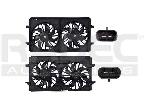[218-0630-02] MOTOVENTILADOR CV MALIBU 06-12 V6 3.5, 3.6, 3.9 LTS DOBLE COMPLETO 2 PINES TY