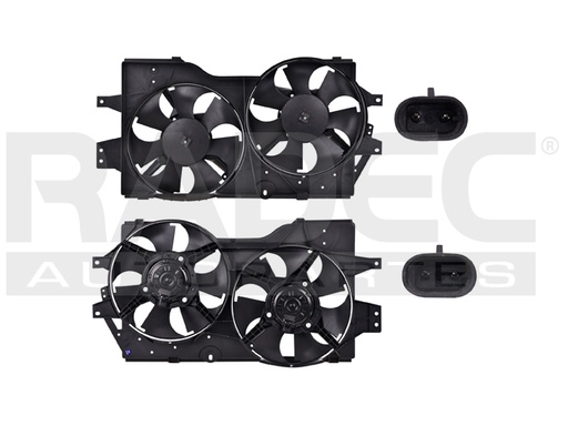 [218-0703-07] MOTOVENTILADOR CR VOYAGER 96-00 L4 2.4/V6 3.0, 3.3, 3.8 LTS DOBLE COMPLETO 2 Y 2 PINES KS