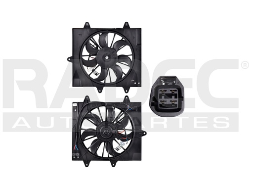 [218-0712-00] MOTOVENTILADOR CR PT CRUISER 06-10 L4 2.4 LTS S/TURBO P/RAD SENCILLO COMPLETO 4 TERMINALES TY