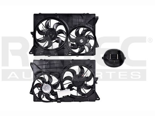 [218-1214-01] MOTOVENTILADOR FD EXPLORER 10-12 L4 2.0/V6 3.5 LTS C/CONTROL DOBLE COMPLETO 2 PINES TY