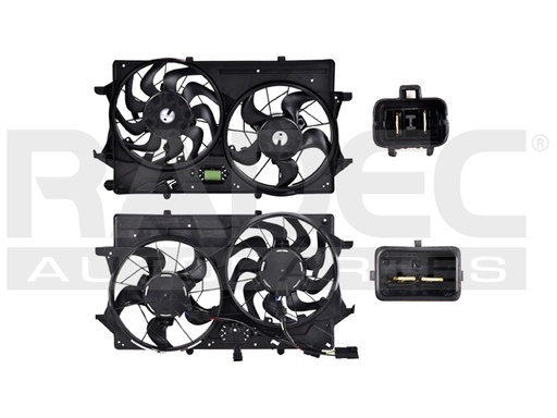[218-1219-01] MOTOVENTILADOR FD FOCUS 03-04 L4 2.0 LTS C/RESISTENCIA DOBLE COMPLETO 2 Y 2 PINES KS