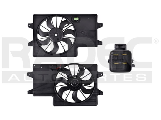 [218-1219-03] MOTOVENTILADOR FD FOCUS 08-11 L4 2.0 LTS P/RAD C/RESISTENCIA SENCILLO COMPLETO 4 PINES TY