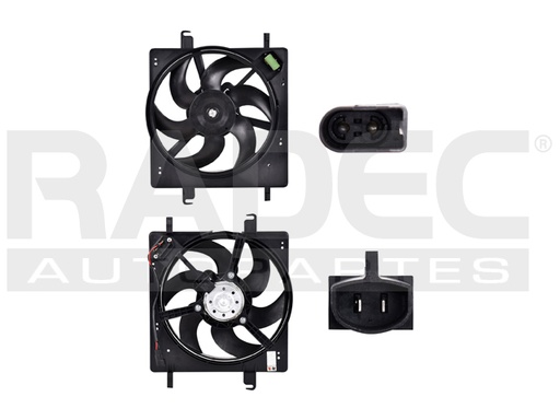 [218-1225-00] MOTOVENTILADOR FD KA 00-08 L4 1.6 LTS P/RAD C/RESISTENCIA SENCILLO COMPLETO 2 Y 2 PINES TY