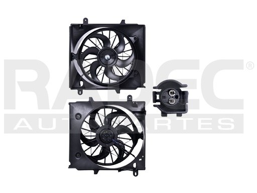 [218-1230-00] MOTOVENTILADOR FD RANGER 98-11 L4 2.3 LTS P/RAD SENCILLO COMPLETO 2 TERMINALES TY