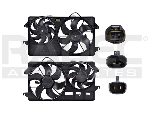[218-1245-00] MOTOVENTILADOR FD TRANSIT 10-14 L4 1.6, 2.0, 2.2, 2.5 LTS C/RESISTENCIA DOBLE COMPLETO 2 TERMINALES 2 Y 2 PINES KS