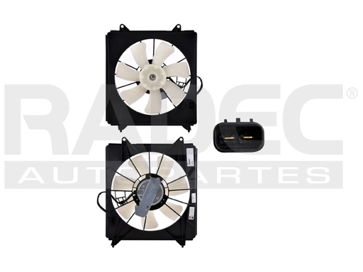 [218-1301-04] MOTOVENTILADOR HD ACCORD 13-17 L4 2.0, 2.4 LTS P/AA SENCILLO COMPLETO 2 PINES DISENO DENSO TY