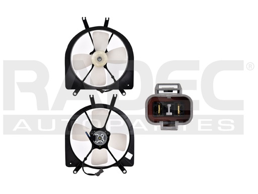 [218-1302-03] MOTOVENTILADOR HD CIVIC 92-98 L4 1.5, 1.6 LTS P/RAD SENCILLO COMPLETO 2 PINES TY