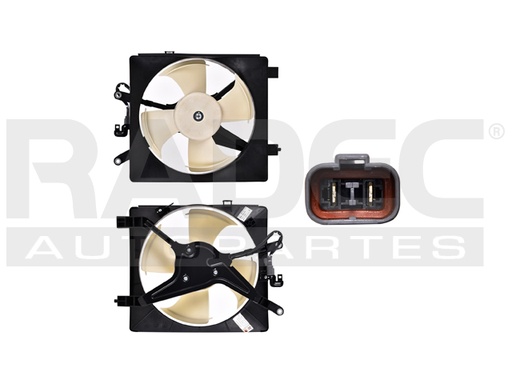 [218-1302-04] MOTOVENTILADOR HD CIVIC 01-05 L4 1.3, 1.7, 2.0 LTS P/AA SENCILLO COMPLETO 2 PINES KS