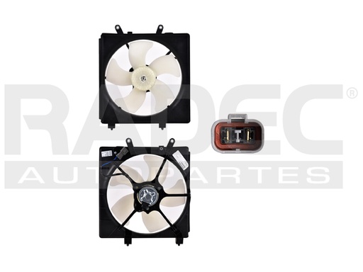 [218-1302-05] MOTOVENTILADOR HD CIVIC 01-05 L4 1.7 LTS P/RAD SENCILLO COMPLETO 2 PINES KS