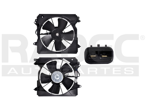 [218-1302-06] MOTOVENTILADOR HD CIVIC 12-15 L4 1.8, 2.4 LTS P/RAD SENCILLO COMPLETO 2 PINES TY
