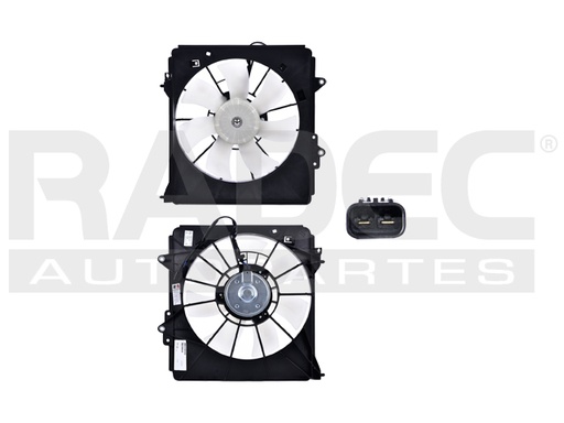 [218-1304-02] MOTOVENTILADOR HD FIT 09-14 L4 1.5 LTS P/AA SENCILLO COMPLETO 2 PINES KS