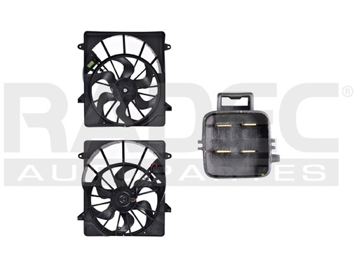 [218-1607-03] MOTOVENTILADOR JP LIBERTY 08-13 V6 3.7 LTS P/RAD C/RESISTENCIA SENCILLO COMPLETO 4 PINES TY