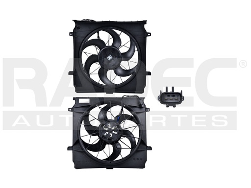 [218-1607-04] MOTOVENTILADOR JP LIBERTY 04-07 L4 2.4/V6 3.7 LTS P/RAD SENCILLO COMPLETO 3 PINES KS