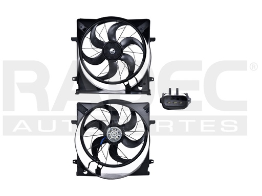 [218-1607-06] MOTOVENTILADOR JP LIBERTY 04-05 V6 3.7 LTS P/RAD C/TOLVA SENCILLO COMPLETO 3 PINES KS