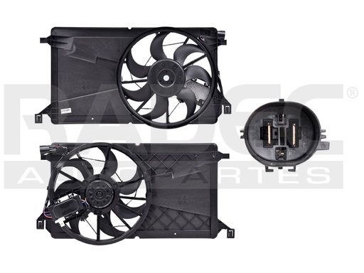 [218-1901-00] MOTOVENTILADOR MZ 3 04-09 L4 2.0, 2.3 LTS P/RAD C/CONTROL SENCILLO COMPLETO 2 PINES KS