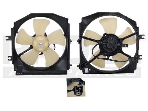 [218-1906-00] MOTOVENTILADOR MZ PROTEGE 95-98 L4 1.8 LTS AUT P/RAD SENCILLO COMPLETO 4 PINES TY