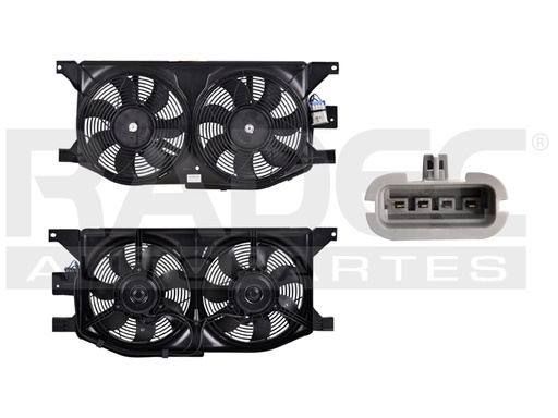 [218-2011-00] MOTOVENTILADOR MC ML 98-05 V6 3.2, 3.7/V8 4.3, 5.0, 5.3 LTS DOBLE COMPLETO 4 PINES KS
