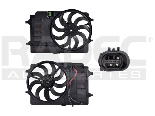 [218-2101-01] MOTOVENTILADOR MN COOPER 04-08 L4 1.6 LTS P/RAD C/RESISTENCIA SENCILLO COMPLETO 3 PINES TY