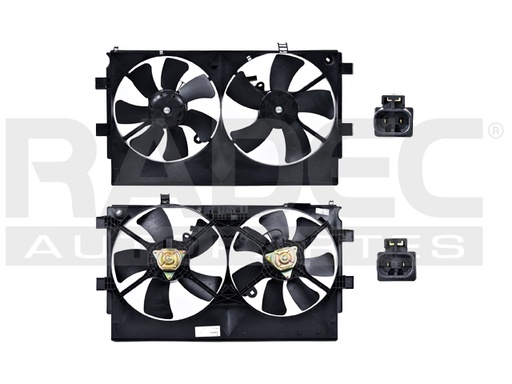 [218-2205-03] MOTOVENTILADOR MT LANCER 08-17 L4 2.0, 2.4 LTS DOBLE COMPLETO 2 Y 2 PINES KS