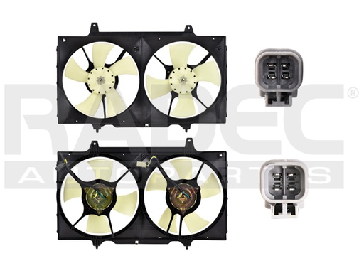[218-2302-00] MOTOVENTILADOR NS ALTIMA 93-97 L4 2.4 LTS DOBLE COMPLETO 4 Y 4 PINES KS