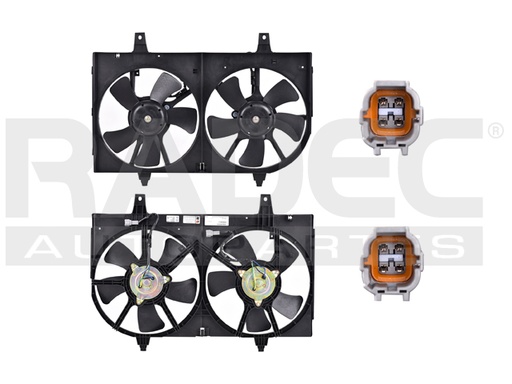 [218-2310-02] MOTOVENTILADOR NS MAXIMA 02-03 V6 3.5 LTS DOBLE COMPLETO 4 Y 4 PINES TY