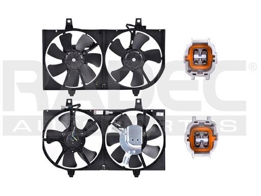 [218-2316-00] MOTOVENTILADOR NS SENTRA 00-01 L4 1.8 LTS/02-06 L4 2.0 LTS DOBLE COMPLETO 4 Y 4 PINES TY
