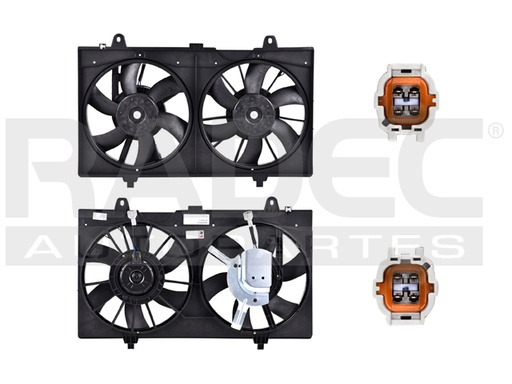 [218-2316-02] MOTOVENTILADOR NS SENTRA 07-12 L4 2.5L DOBLE COMPLETO 4 Y 4 PINES KS
