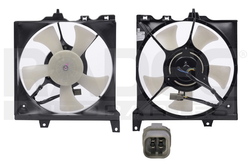 [218-2316-04] MOTOVENTILADOR NS SENTRA 91-94 L4 1.6, 2.0L P/RAD SENCILLO COMPLETO 4 PINES KS