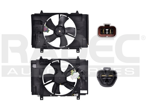 [218-2318-00] MOTOVENTILADOR NS TIIDA 07-18 L4 1.6, 1.8 LTS P/RAD C/RESISTENCIA SENCILLO COMPLETO 2 Y 2 PINES KS