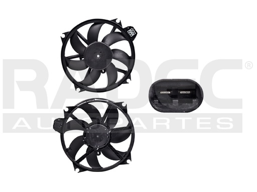 [218-2604-00] MOTOVENTILADOR RN MEGANE 08-10 L4 1.6, 2.0L P/RAD C/RESISTENCIA SENCILLO COMPLETO 2 PINES TY