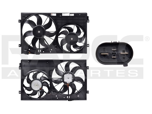 [218-3103-00] MOTOVENTILADOR VW BORA 05-10 L5 2.5 LTS DOBLE COMPLETO 3 PINES TW
