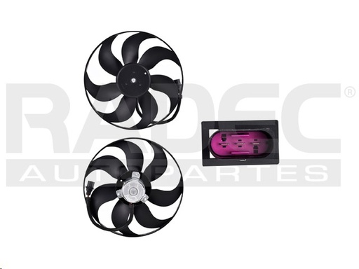 [218-3110-00] MOTOVENTILADOR VW GOLF 99-07 L4 1.8, 2.0 LTS P/RAD C/AA ASPAS Y MOTOR 3 PINES NAC