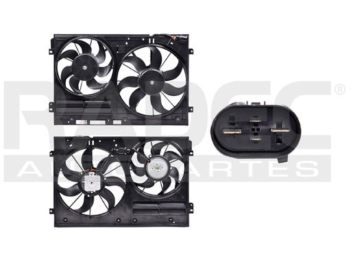 [218-3112-01] MOTOVENTILADOR VW JETTA 08-18 L4 1.9, 2.0/L5 2.5 LTS C/CONTROL DOBLE COMPLETO 4 PINES TW