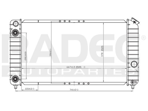 [220-0605-10] RADIADOR CV BLAZER/S-10/JIMMY/SONOMA/ISUZU 96-05 V6 4.3 LTS C/S AA AUT 26 2/9X14 7/8X32MM ALUM SOLD POLAR