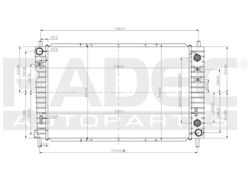 [220-0622-01] RADIADOR CV EQUINOX 05 V6 3.4 LTS VERSION LS/LT C/S AA AUT 26X17 1/3X26MM ALUM SOLD POLAR