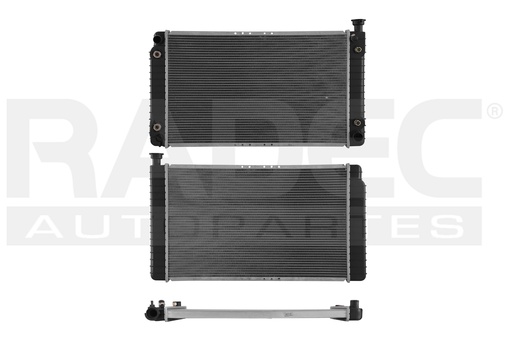 [220-0639-19] RADIADOR CV SILVERADO/CHEYENNE/SUBURBAN/SIERRA 88-95 V8 4.3, 5.0, 5.7 LTS 2 ENFRIADORES C/S AA AUT 28 1/4X17 1/4X32MM ALUM SOLD NAC